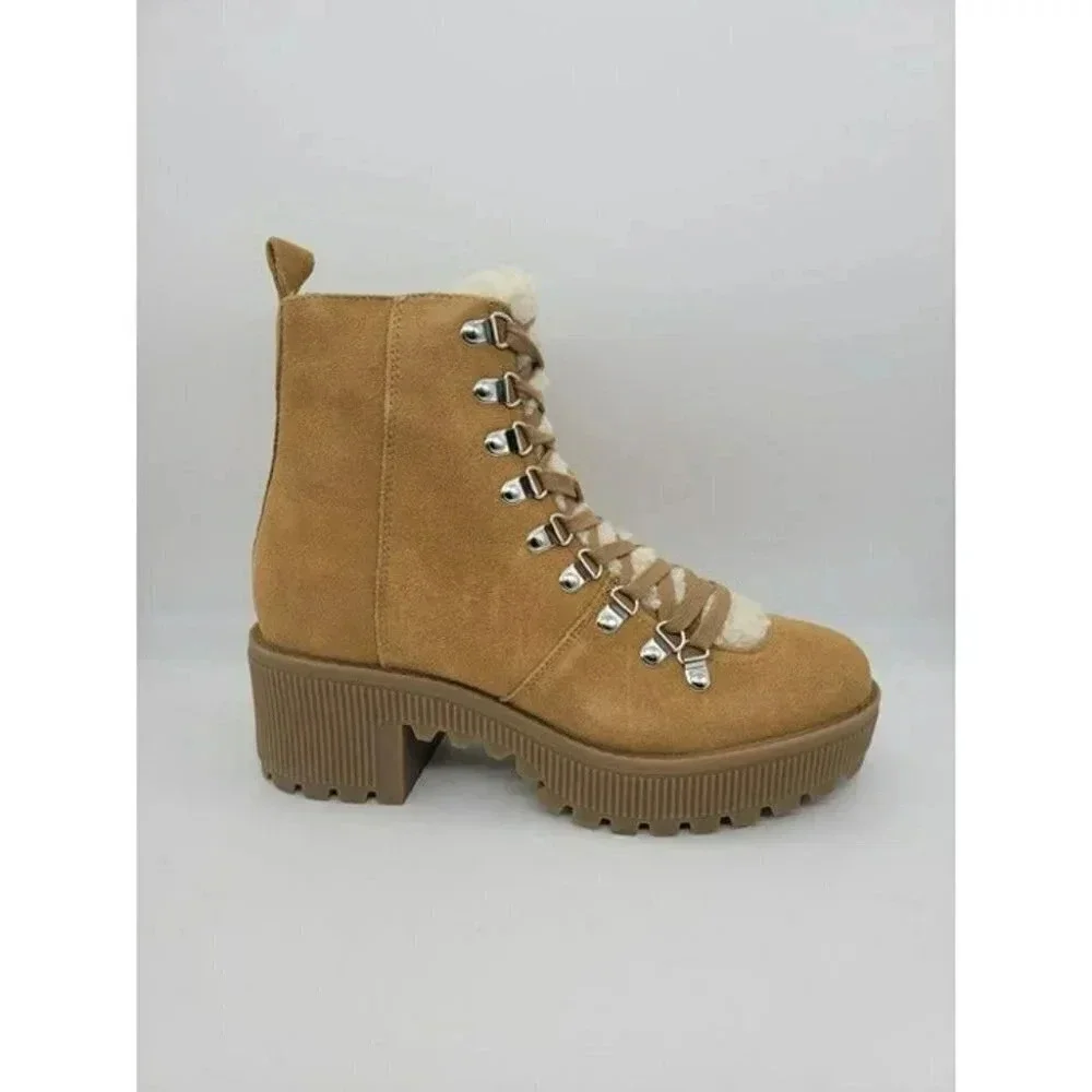 Aqua Women's Grady Sherpa Lined Combat Boots Size 9 (MSRP $148)